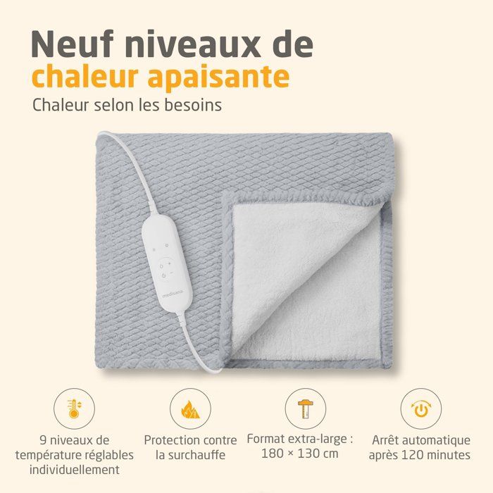 Reversible Heated Blanket MEDISANA HB 416 120 W 9 Settings 180 x 130 cm Grey