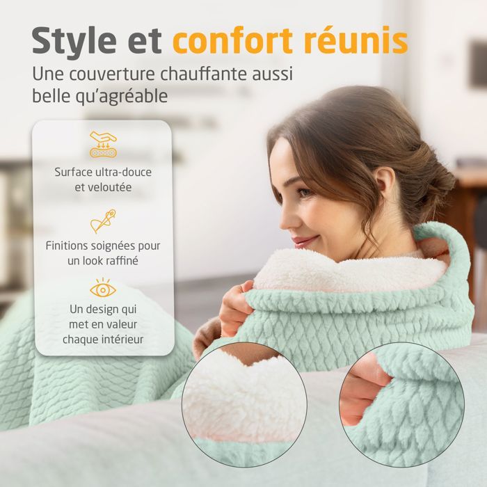 MEDISANA Reversible Heated Blanket - HB 417 - 120W - 9 Settings - 180x130cm - Green