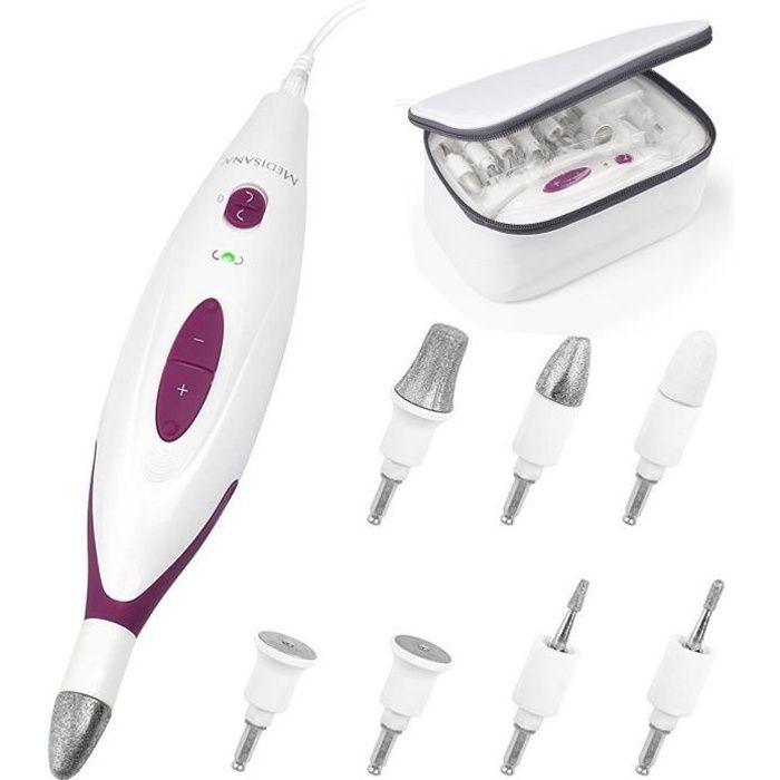 MEDISANA MP 815 Manicure and Pedicure Kit - White - 7 accessories for nail and skin care