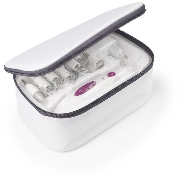 MEDISANA MP 815 Manicure and Pedicure Kit - White - 7 accessories for nail and skin care