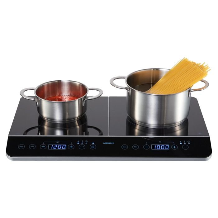 MEDION Portable Induction Hob - MD 15324 - 2 Burners - W 60.3 x D 35.5 cm