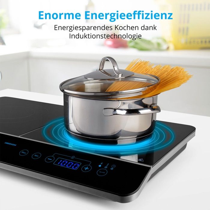 MEDION Portable Induction Hob - MD 15324 - 2 Burners - W 60.3 x D 35.5 cm