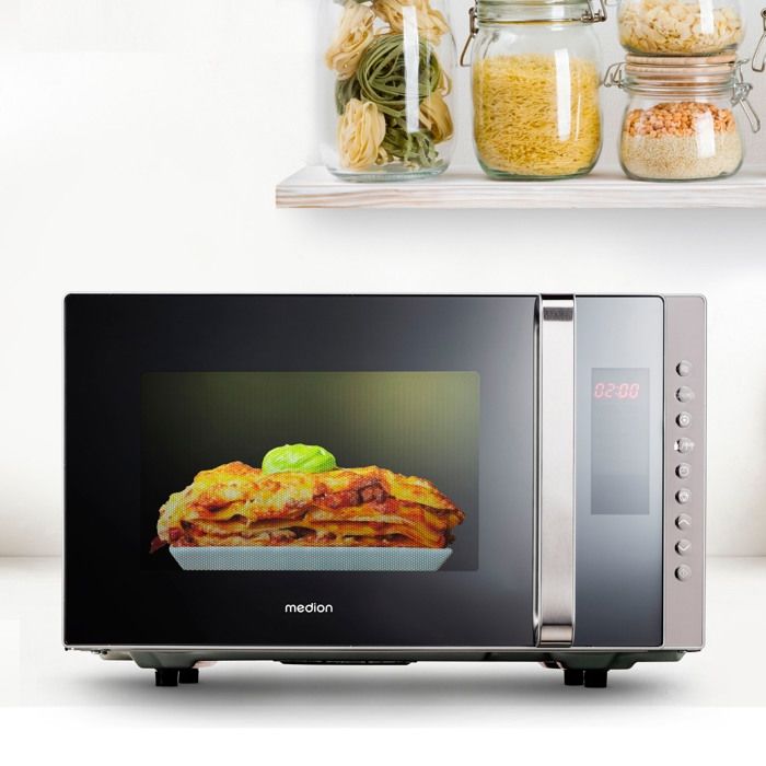 MEDION MD17495 Combination Microwave Oven 23 L - 800W - 1200W Grill - Freestanding - Silver