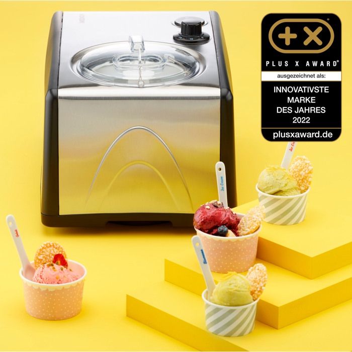 MEDION Ice Cream Maker and Yogurt Maker - MD18387 - 1.5 L - 150W - Black/Aluminum
