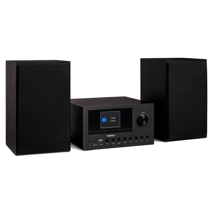 MEDION Mini HiFi System - DAB/FM Internet Radio, CD Player, 2x150W - Black