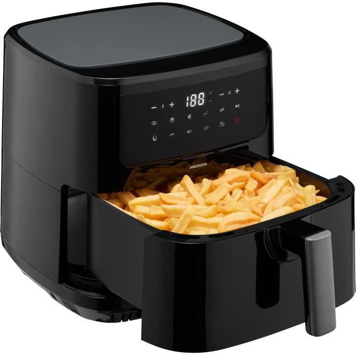 MEDION Air Fryer 50072999 - 6.3 L Capacity - 2150W - Touchscreen - 9 Programs