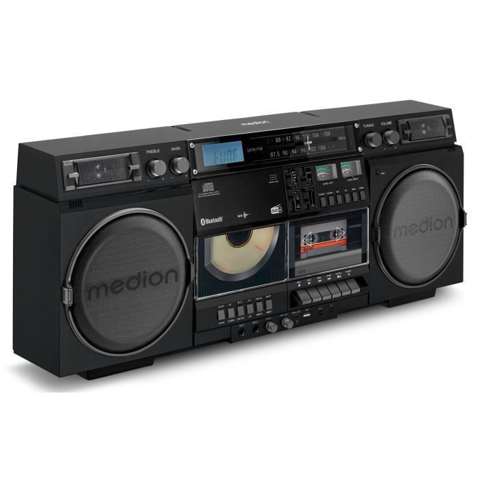 MEDION Ghetto Blaster - Vintage - DAB - CD/Cassette/USB/MP3 - 2x10W RMS