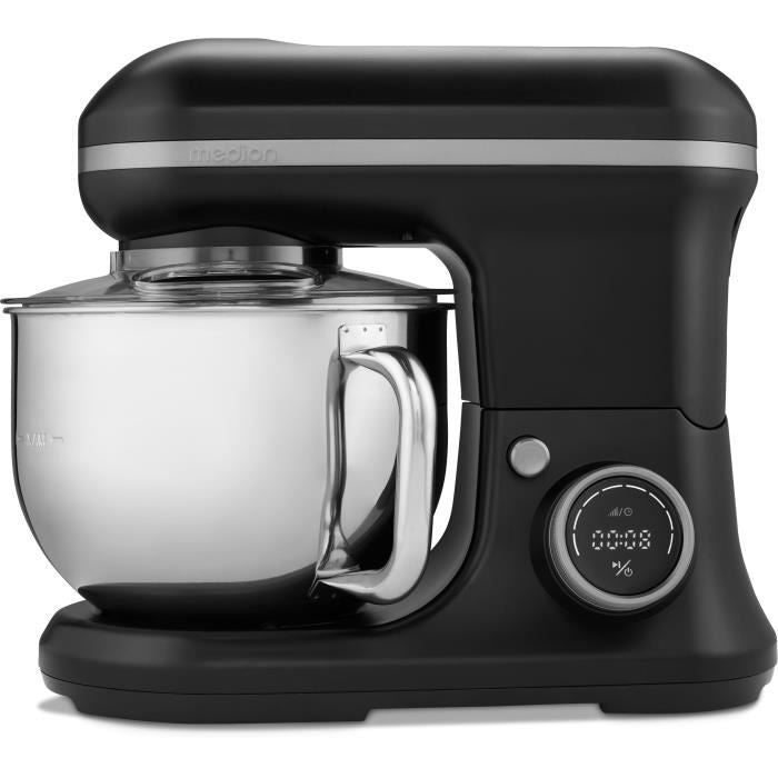 MEDION Stand Mixer - 1200W - 5 L - 8 Speeds - Ice Cream Bowl - MD18420 - Black