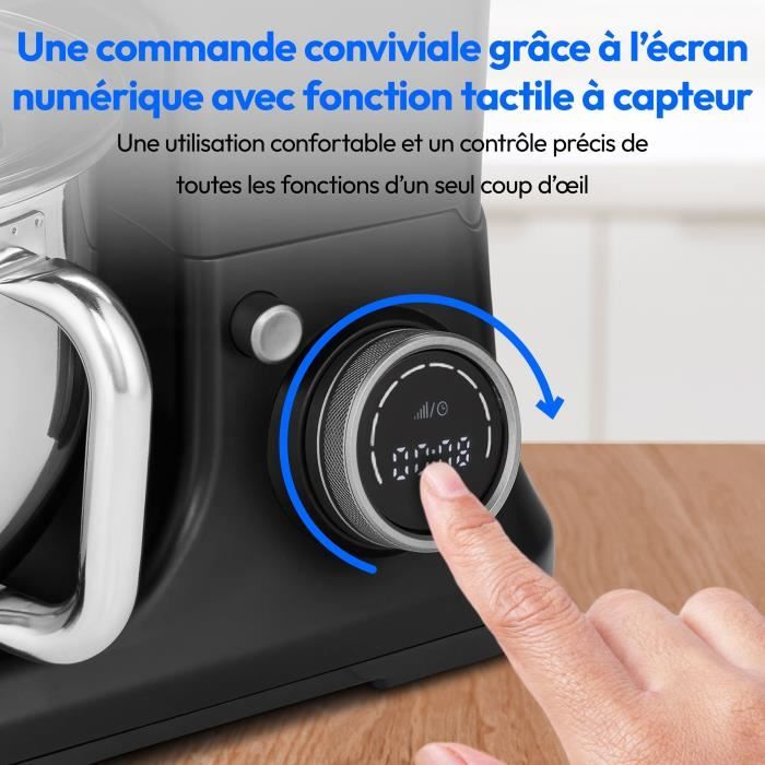 MEDION Stand Mixer - 1200W - 5 L - 8 Speeds - Ice Cream Bowl - MD18420 - Black