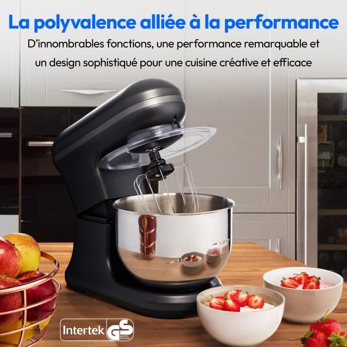 MEDION Stand Mixer - 1200W - 5 L - 8 Speeds - Ice Cream Bowl - MD18420 - Black