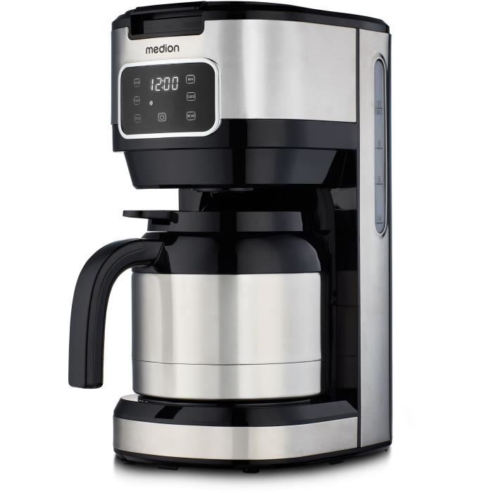 MEDION Digital Insulated Filter Coffee Maker - 900W - 1.2 L - Silver