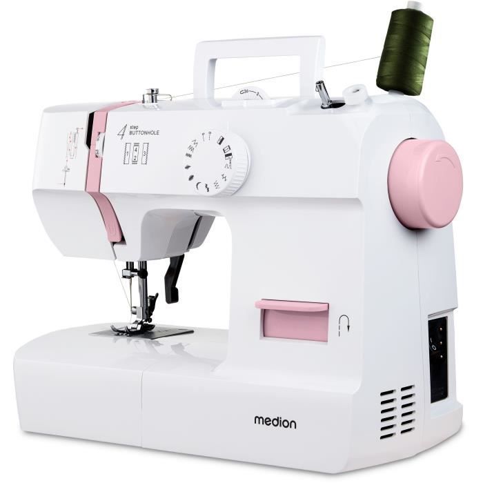 MEDION Sewing Machine SM 70 - 71W - 12 Stitches - 700 RPM - LED - Pink