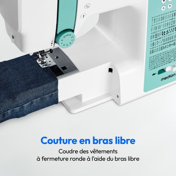 MEDION SD 36 Digital Sewing Machine - 270 Stitches - 700 RPM - LED - Turquoise