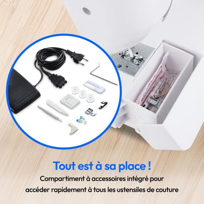 MEDION Sewing Machine SM 60 - 62W - 24 Stitches + Double Stitches - 700 RPM - LED - White