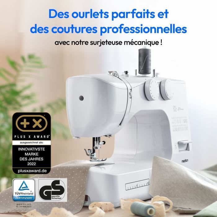 MEDION Sewing Machine SM 60 - 62W - 24 Stitches + Double Stitches - 700 RPM - LED - White