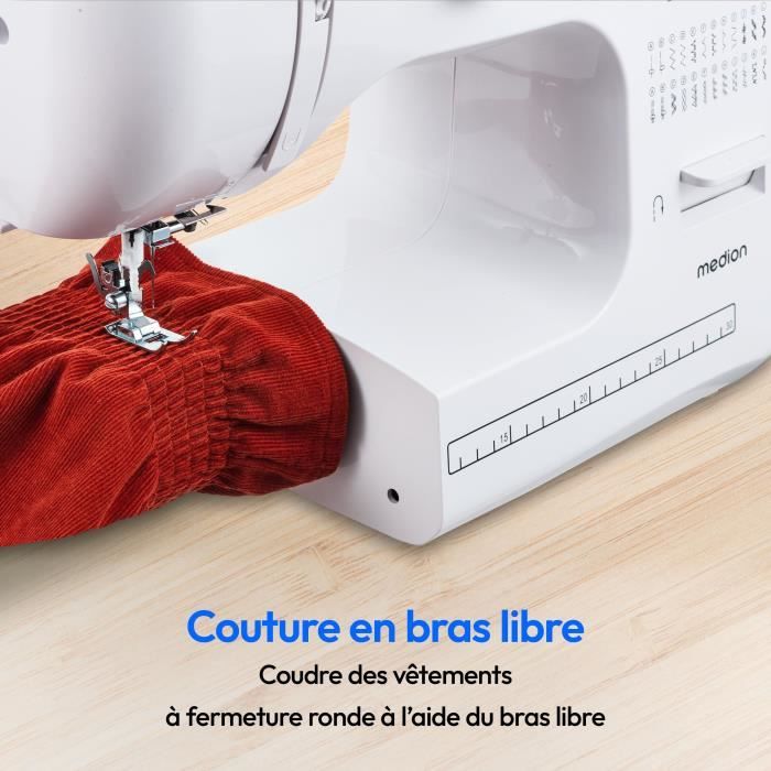 MEDION Sewing Machine SM 60 - 62W - 24 Stitches + Double Stitches - 700 RPM - LED - White