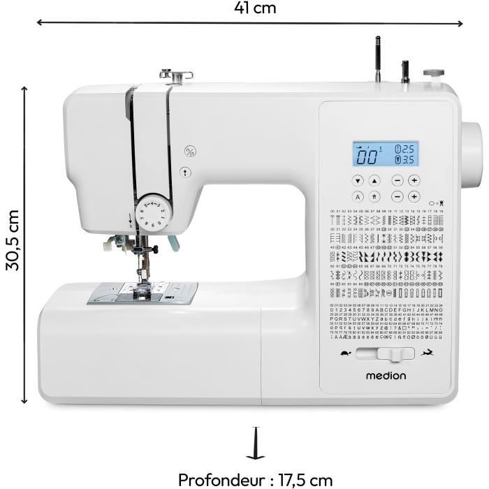MEDION SD 36 Digital Sewing Machine - 270 Stitches - 700 RPM - White