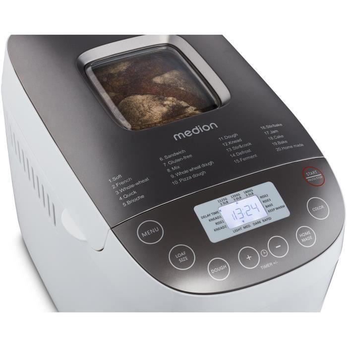 MEDION Bread Maker - 950W - 19 Programs - White - 50076798