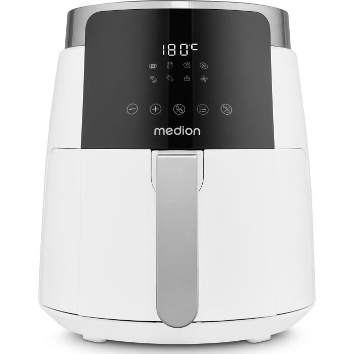 MEDION Air Fryer MD13030 - 4.7 L Capacity - 1500W - Up to 200°C - 8 Programs