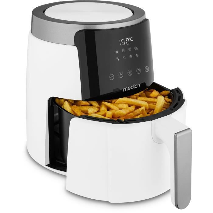 MEDION Air Fryer MD13030 - 4.7 L Capacity - 1500W - Up to 200°C - 8 Programs