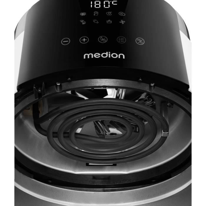 MEDION Air Fryer MD13030 - 4.7 L Capacity - 1500W - Up to 200°C - 8 Programs