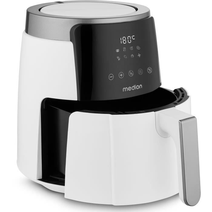 MEDION Air Fryer MD13030 - 4.7 L Capacity - 1500W - Up to 200°C - 8 Programs