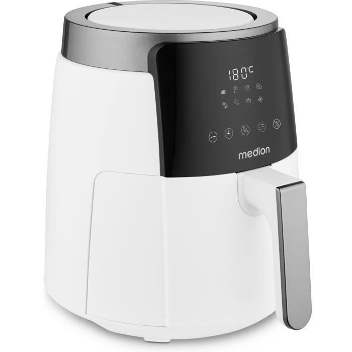 MEDION Air Fryer MD13030 - 4.7 L Capacity - 1500W - Up to 200°C - 8 Programs