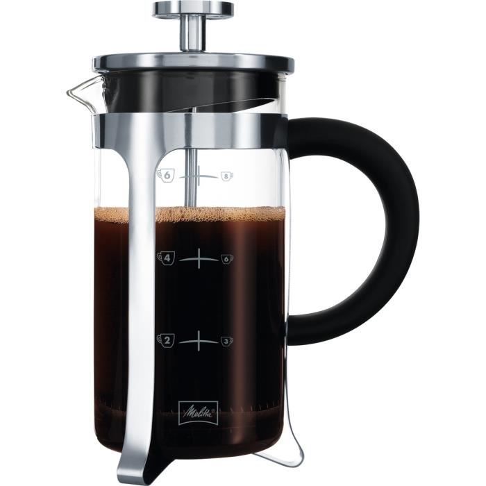 MELITTA French Press Coffee Maker - Premium - 8 Cups - Glass and Stainless Steel