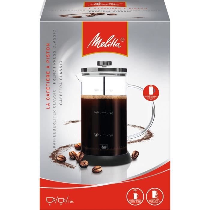MELITTA Standard 9-Cup French Press Coffee Maker - Compatible with Ground Coffee