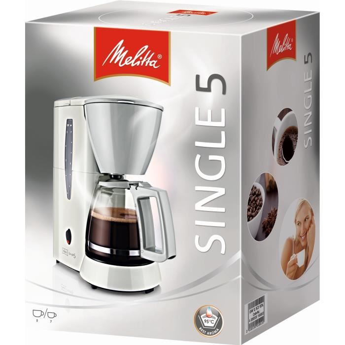 MELITTA Single 5 Coffee Maker - M720-1/1 - 8 Cups - 650W - White 8-Cup