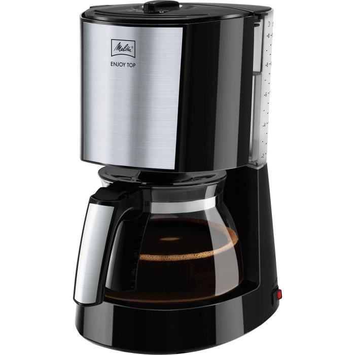 MELITTA Coffee Machine - Enjoy Top Glass - Black/Brushed Steel - 1017-04