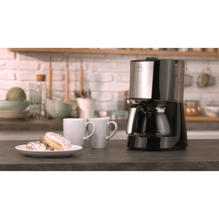 MELITTA Coffee Machine - Enjoy Top Glass - Black/Brushed Steel - 1017-04