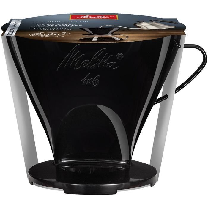 MELITTA 1x6 Coffee Filter Holder - Black - Compatible with Ground Coffee