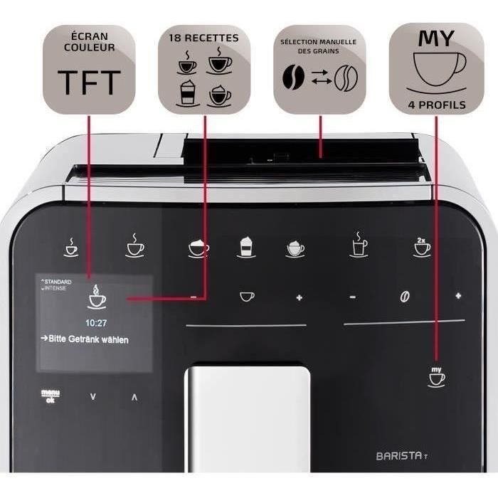 MELITTA Barista T Smart Bean-to-Cup Coffee Machine - Grinder - Silver