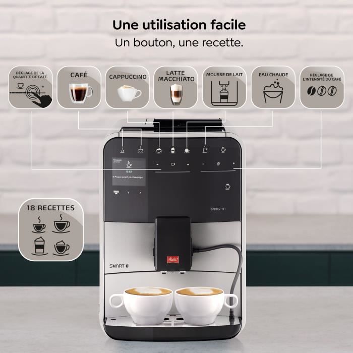 MELITTA Barista T Smart Bean-to-Cup Coffee Machine - Grinder - Silver