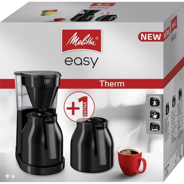 Melitta Easy Therm II Filter Coffee Maker - 1050 W - 2nd Carafe - Black