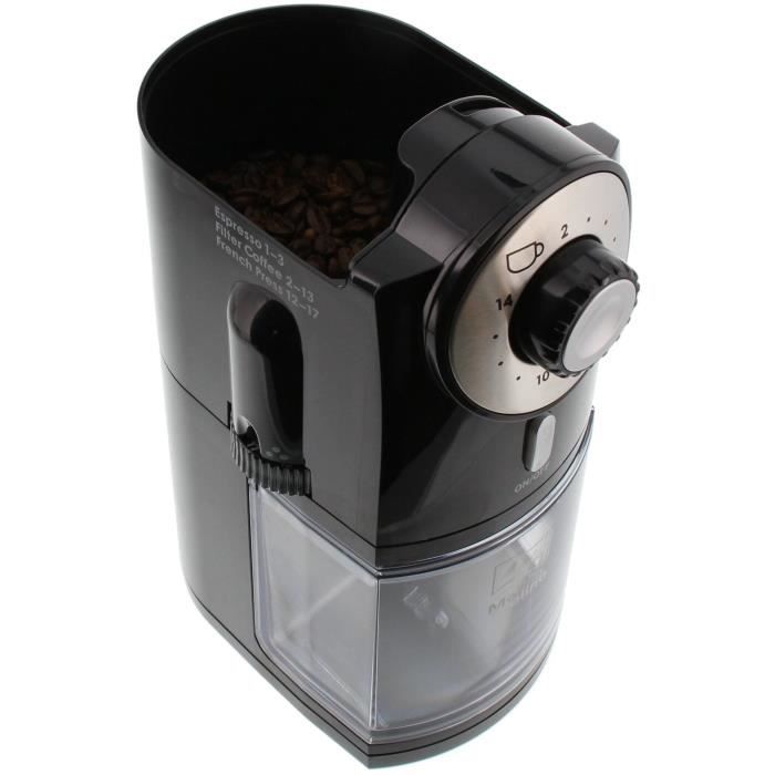 Melitta Molino Electric Coffee Grinder - Black - 17 Grind Settings - 200 g Capacity