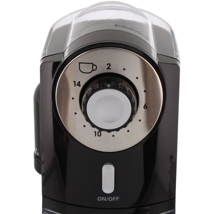 Melitta Molino Electric Coffee Grinder - Black - 17 Grind Settings - 200 g Capacity