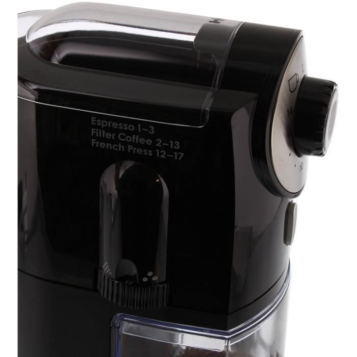 Melitta Molino Electric Coffee Grinder - Black - 17 Grind Settings - 200 g Capacity