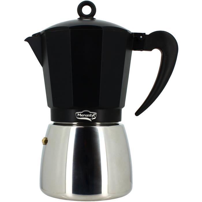 MENASTYL Italian Coffee Maker - 3935072 - Aluminum - 12 cups - Suitable for all hobs including induction