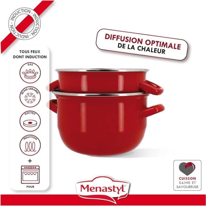 Marmite a moule - MENASTYL - 3645562 - En acier émaillé - Noir - 18 cm - 2,7 litres - Tous feux dont induction