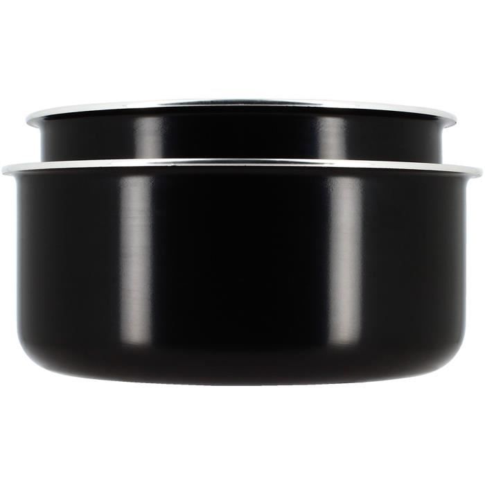MENASTYL Cookware Set - 5 Pieces - Non-stick Aluminum - Induction Compatible - 6020437 - Black