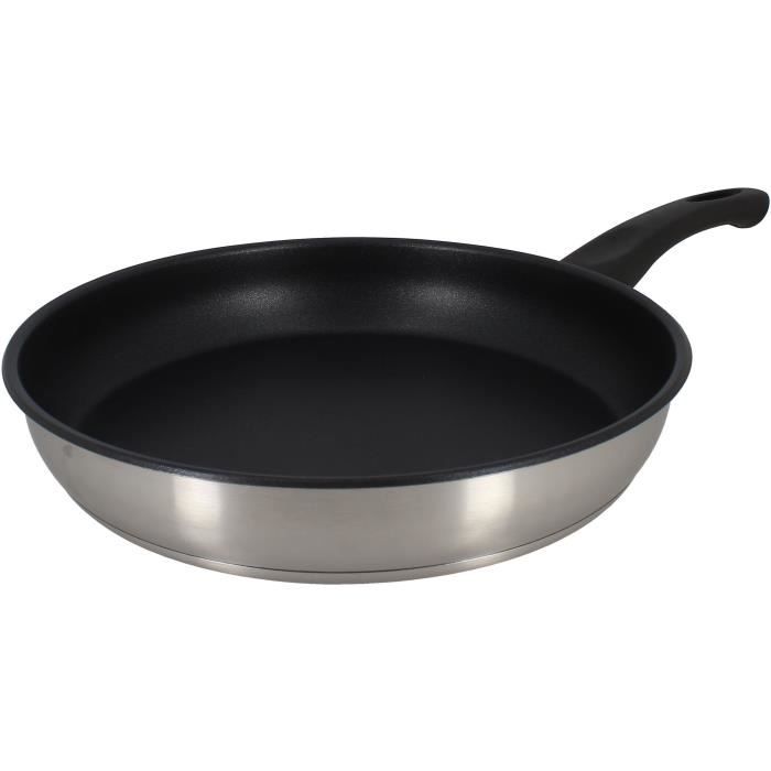 MENASTYL Frying Pan - Stainless Steel - 24 cm - Suitable for all hobs