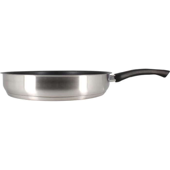 MENASTYL Frying Pan - Stainless Steel - 28 cm - Suitable for all hobs