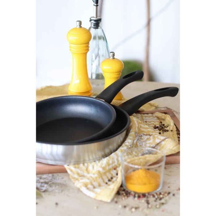 MENASTYL Frying Pan - Stainless Steel - 28 cm - Suitable for all hobs