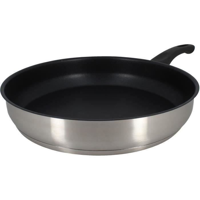 MENASTYL Frying Pan - Stainless Steel - 28 cm - Suitable for all hobs