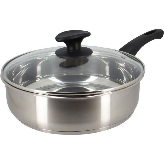 MENASTYL Sauté Pan - Stainless Steel - 28 cm - Suitable for All Hobs Including Induction - 6020248