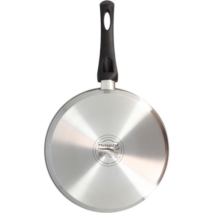 MENASTYL Sauté Pan - Stainless Steel - 28 cm - Suitable for All Hobs Including Induction - 6020248