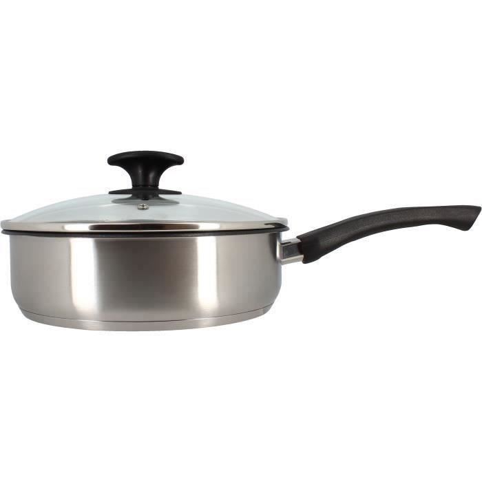MENASTYL Sauté Pan - Stainless Steel - 28 cm - Suitable for All Hobs Including Induction - 6020248