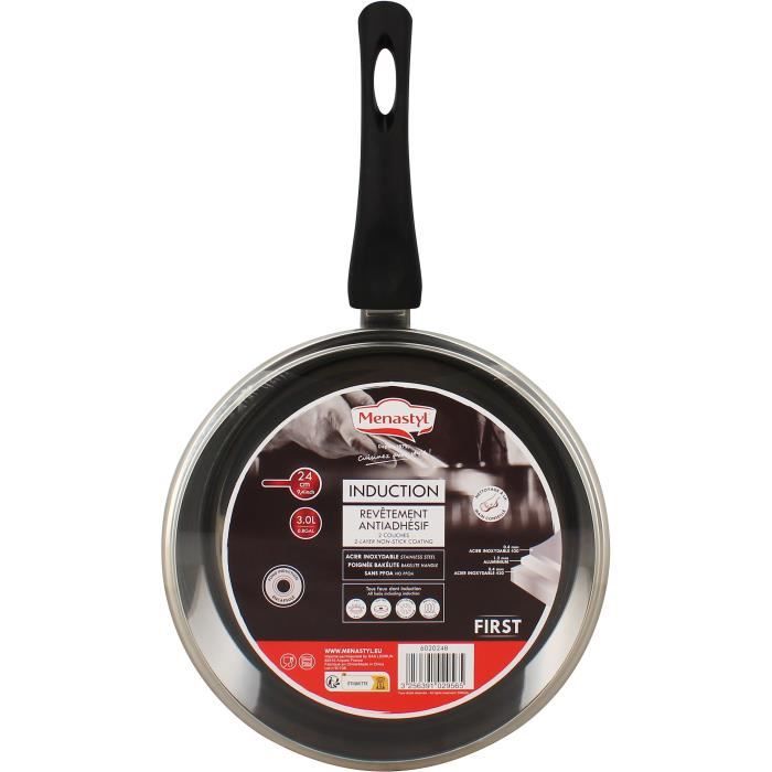 MENASTYL Sauté Pan - Stainless Steel - 28 cm - Suitable for All Hobs Including Induction - 6020248
